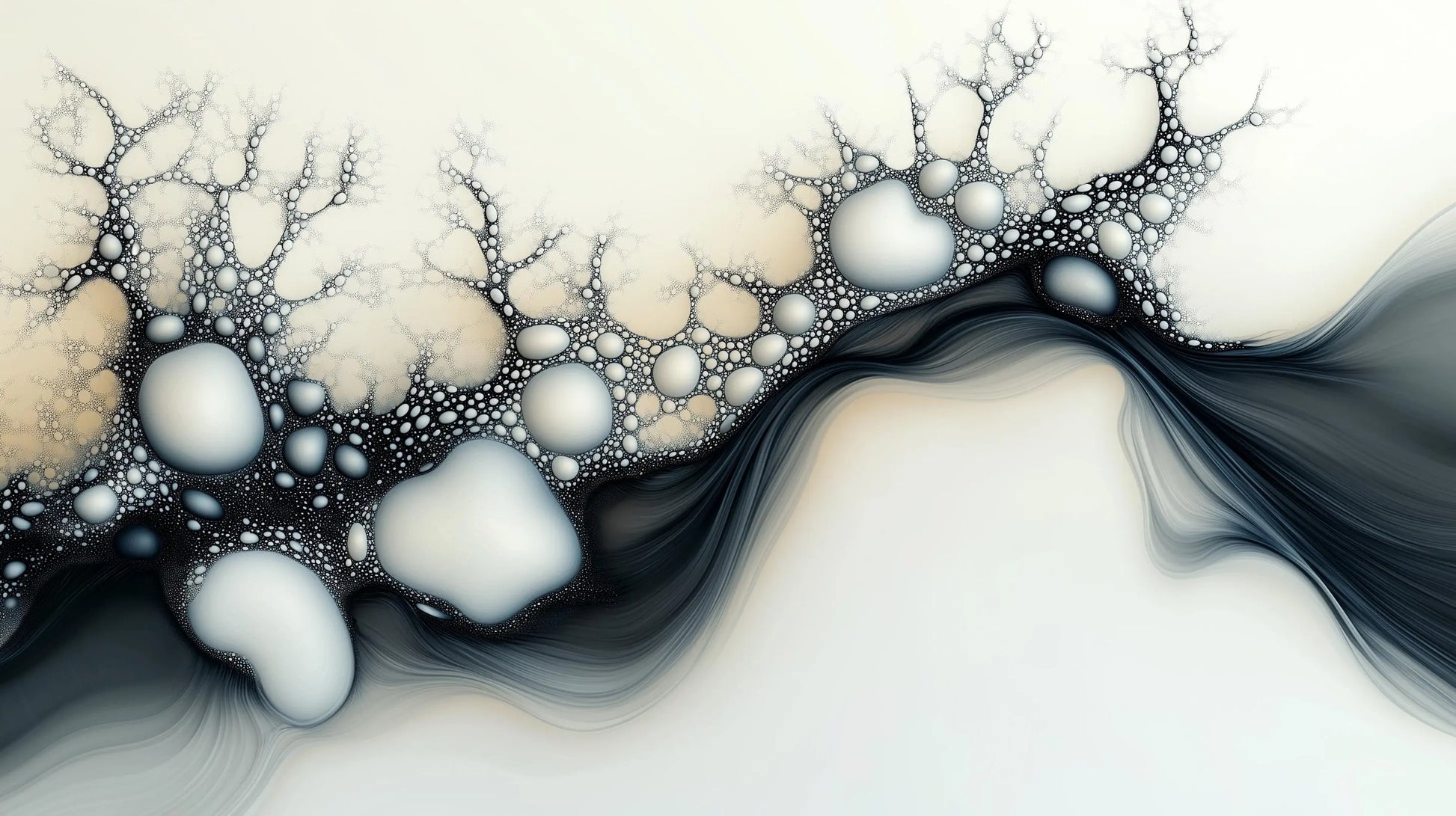 Acrylic Flow Art Print: Midnight Frost Flow