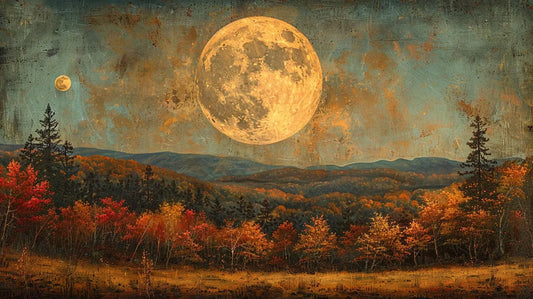 Autumnal Moon Glow HD Metal Prints - Roclla Media Art