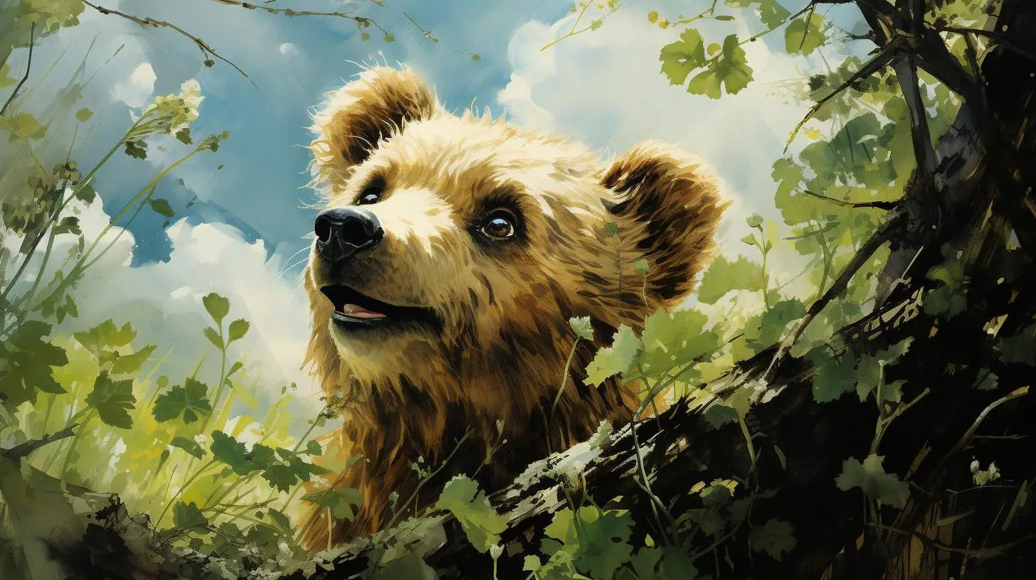 Bear Among Autumn Foliage Metal Art Prints - Roclla Media Art