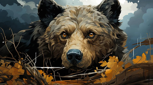 Bear Family Picnic in the Woods Digital Art Metal Prints - Roclla Media Art