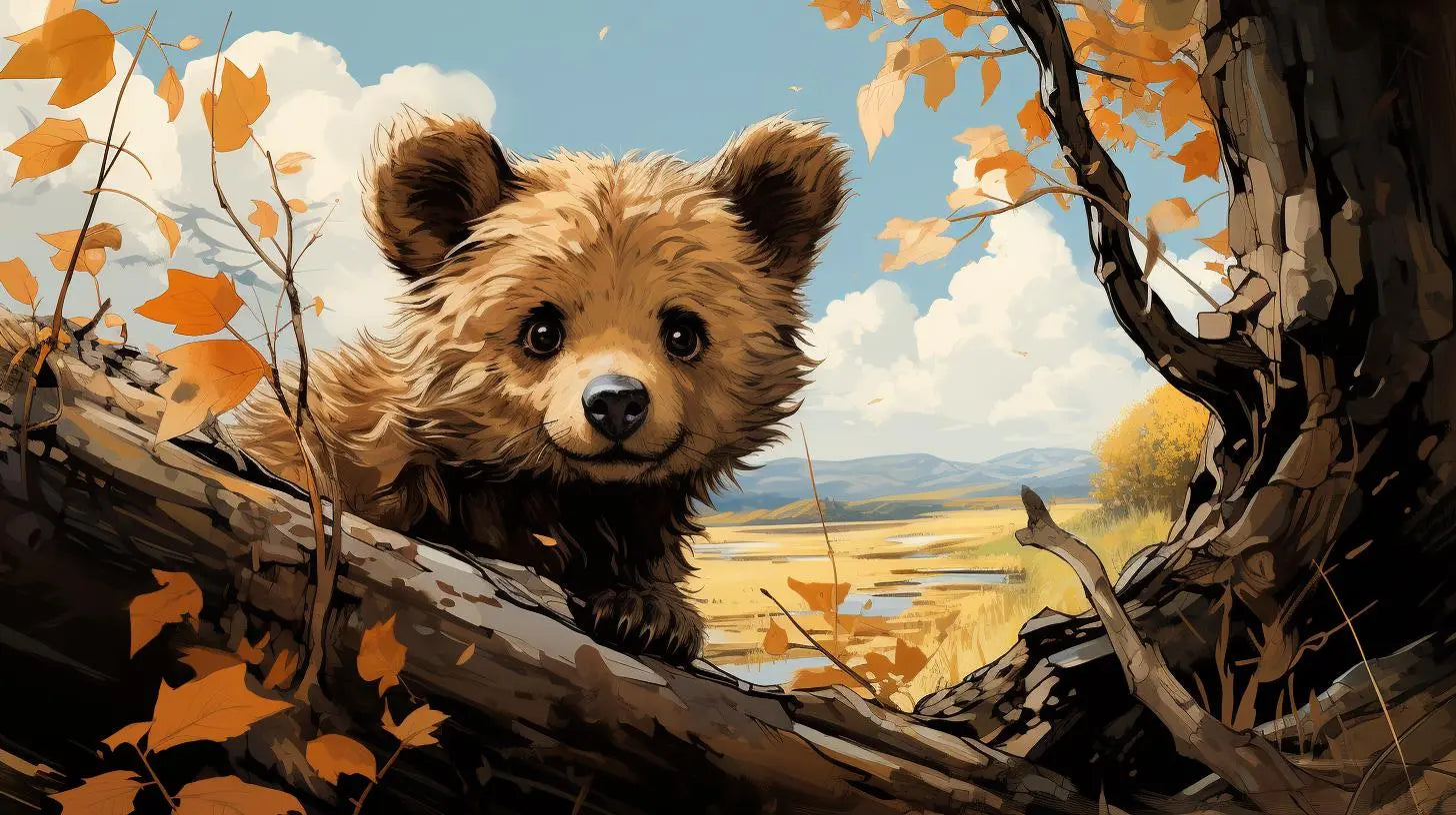 Bear in Autumn Hues - Metal Bliss Print - Roclla Media Art