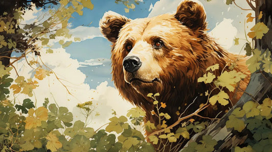 Bear in Digital Splendor - Artistic Metal Print - Roclla Media Art