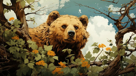 Bear's Autumnal Canvas - Colorful Metal Print - Roclla Media Art