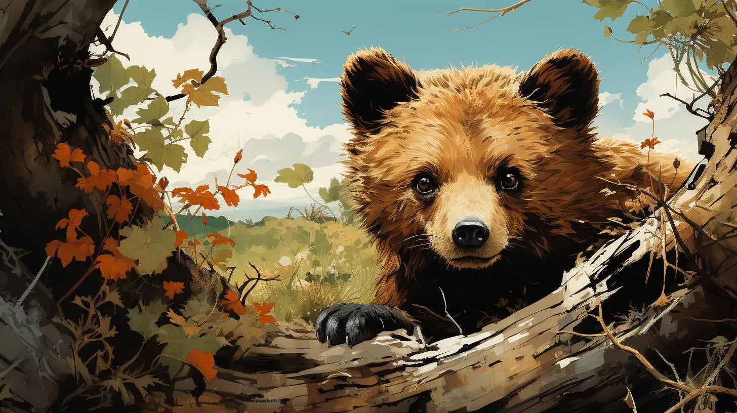 Bear's Autumnal Radiance - Metal Artwork - Roclla Media Art