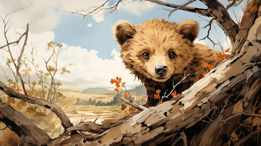 Bear's Autumnal Serenade - Metal Wall Art - Roclla Media Art