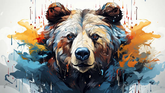 Digital Art Big Bear Metal Framed Poster Print      Roclla Media