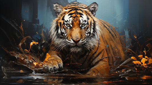 Fiery Tiger Spirit Metal Print - Roclla Media Art