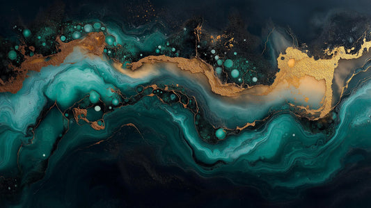 Flow Art Print: Emerald Lagoon Collection