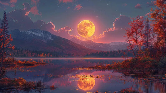 Golden Moonlight Majesty HD Metal Prints - Roclla Media Art