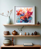 Harmony in Motion: Classic White Frame Flow Art - Roclla Media Art