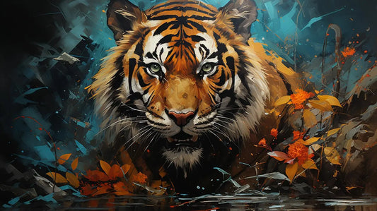 Hidden Tiger Ambush Metal Print - Roclla Media Art