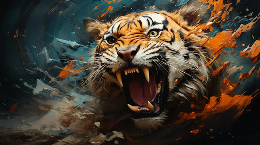 Jungle King Tiger Metal Print - Roclla Media Art