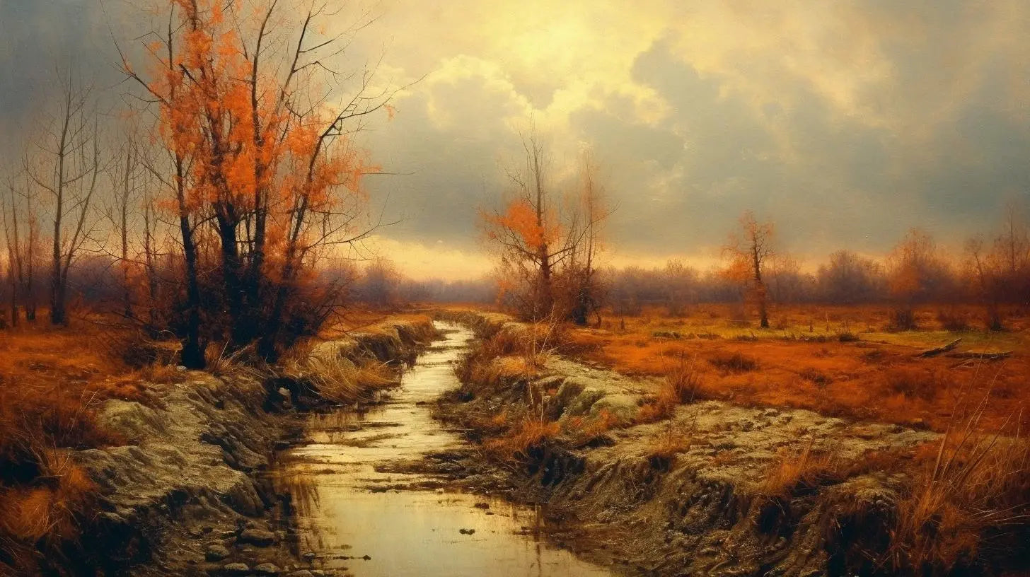 Landscape Art Print: Autumn Stream Radiance