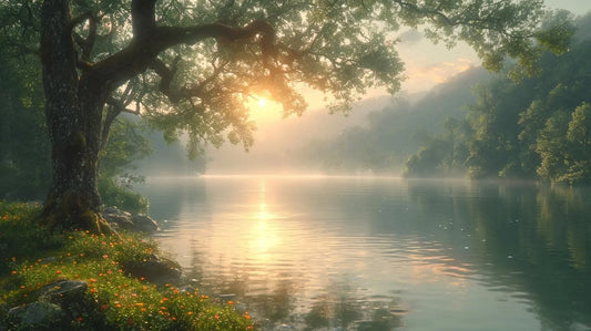 Landscape Art Print: Morning Serenity Lake Collection