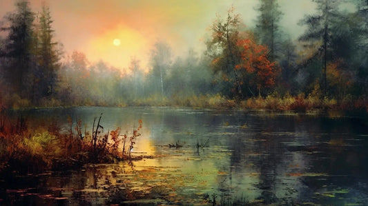 Landscape Art Print: Wildflower Lake Sunset Collection