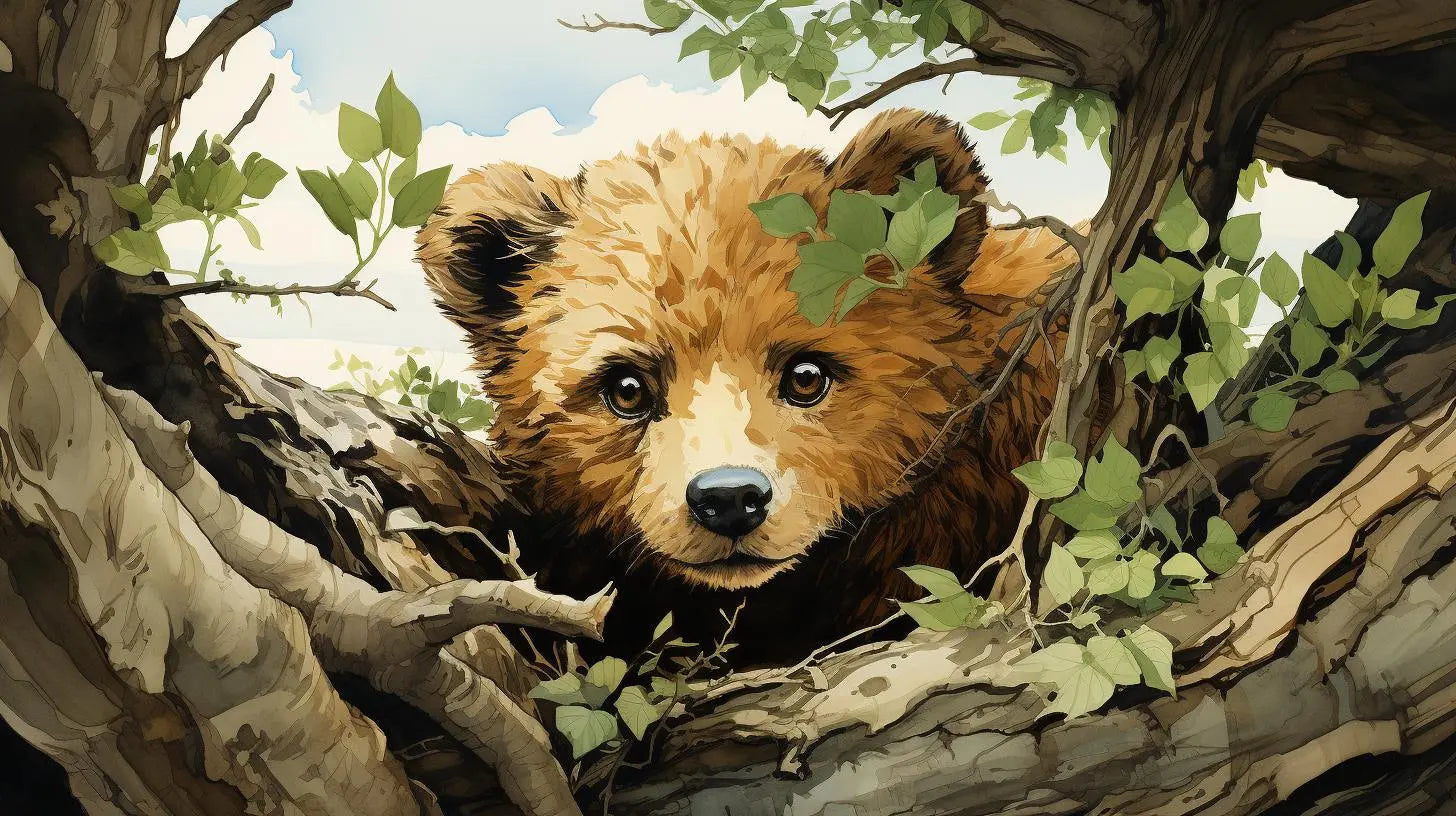 Metallic Bear's Gaze - Colorful Art Print - Roclla Media Art