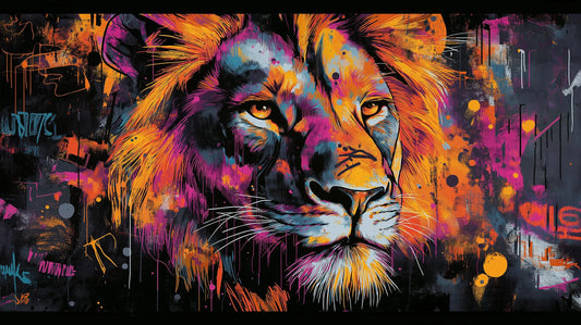 Neon Majesty Dreams | Urban Lion Art Collection