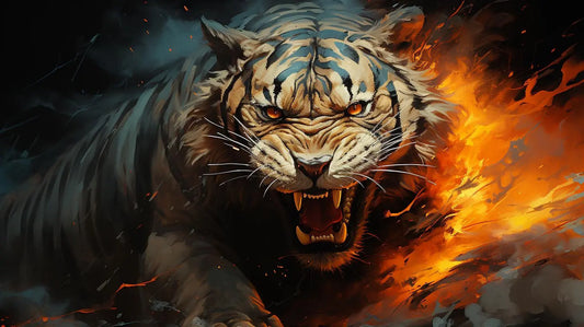 Siberian Tiger in Snow Metal Print - Roclla Media Art