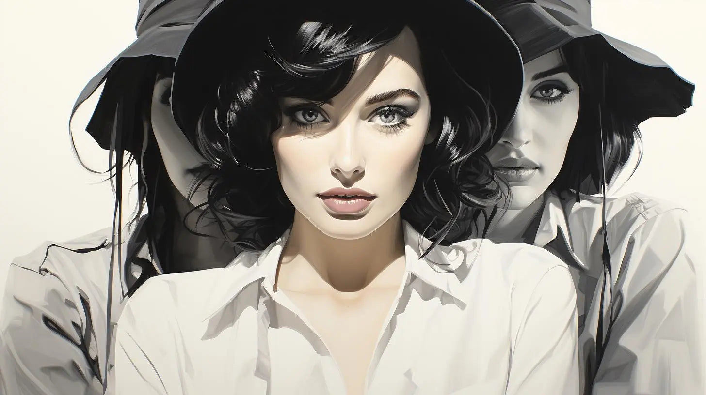 Striking Silhouettes - Digital Art Print of Beautiful People in Bold Outlines - Roclla Media Art