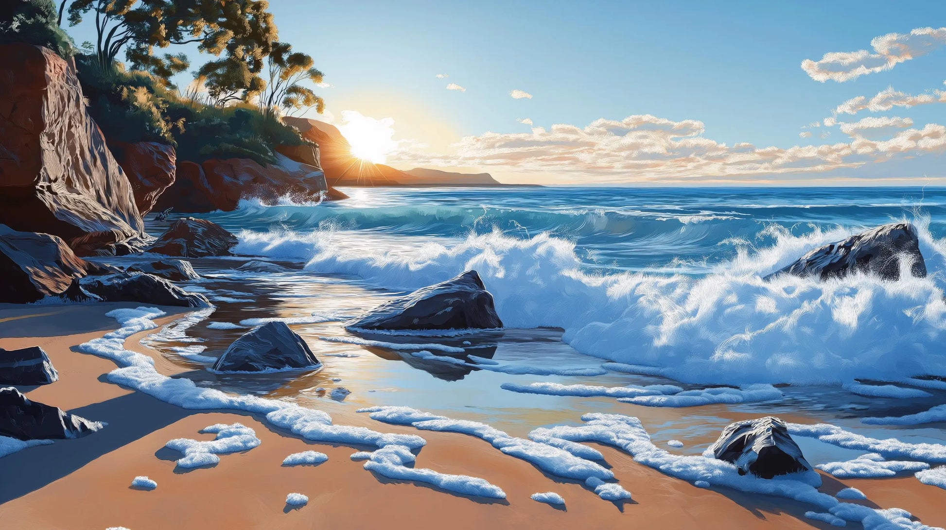 Sunburst Cove: Morning Light Print