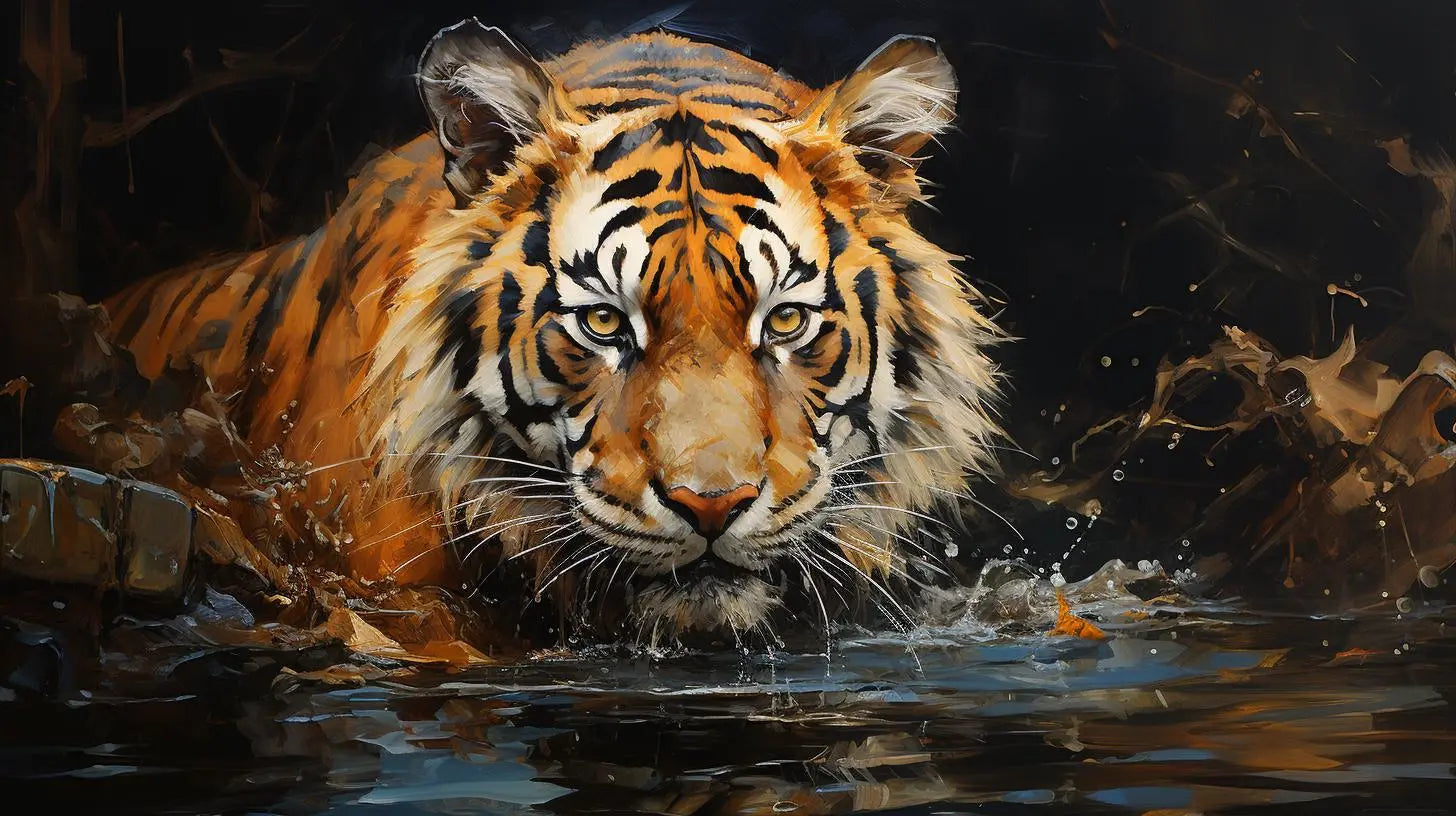 Tiger Cub Discovery Metal Print - Roclla Media Art
