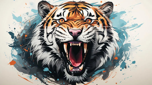 Tiger Panoramic Large Chromaluxe Framed Poster Print      Roclla Media