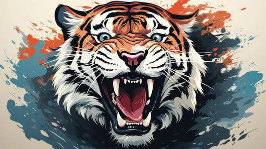 Tiger Panoramic Large Metal Framed Poster Print      Roclla Media