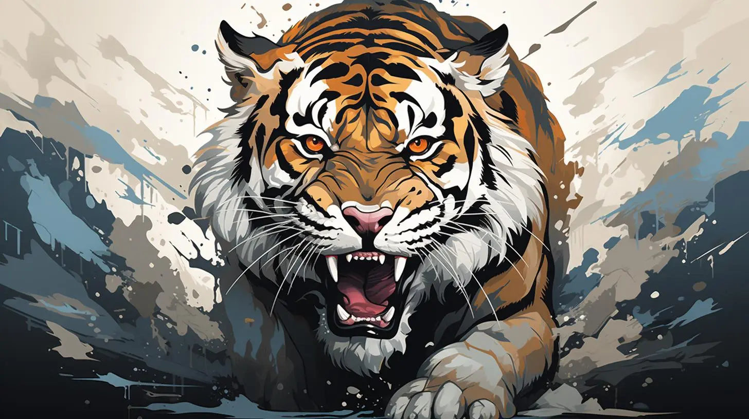 Tiger Panoramic Metal Framed Poster Print      Roclla Media
