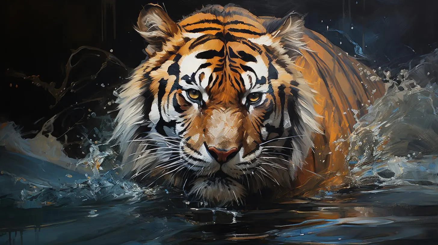 Tiger Portrait in Detail Metal Print - Roclla Media Art