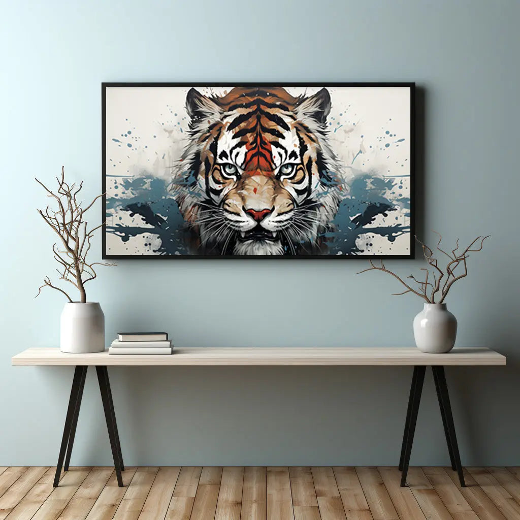 Tiger Wildlife Framed Metal Poster - Roclla Media Art