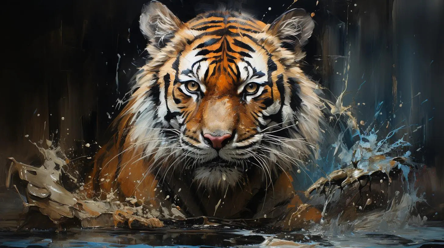 Tiger in Full Roar Metal Print      Roclla Media