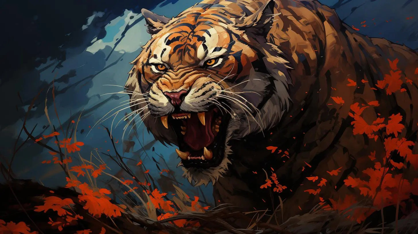 Tiger's Elegant Stride Metal Print - Roclla Media Art