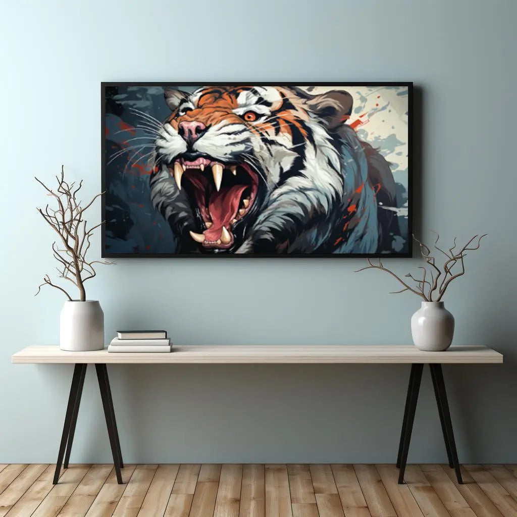 Tiger's Harmony with Nature Metal Print - Roclla Media Art