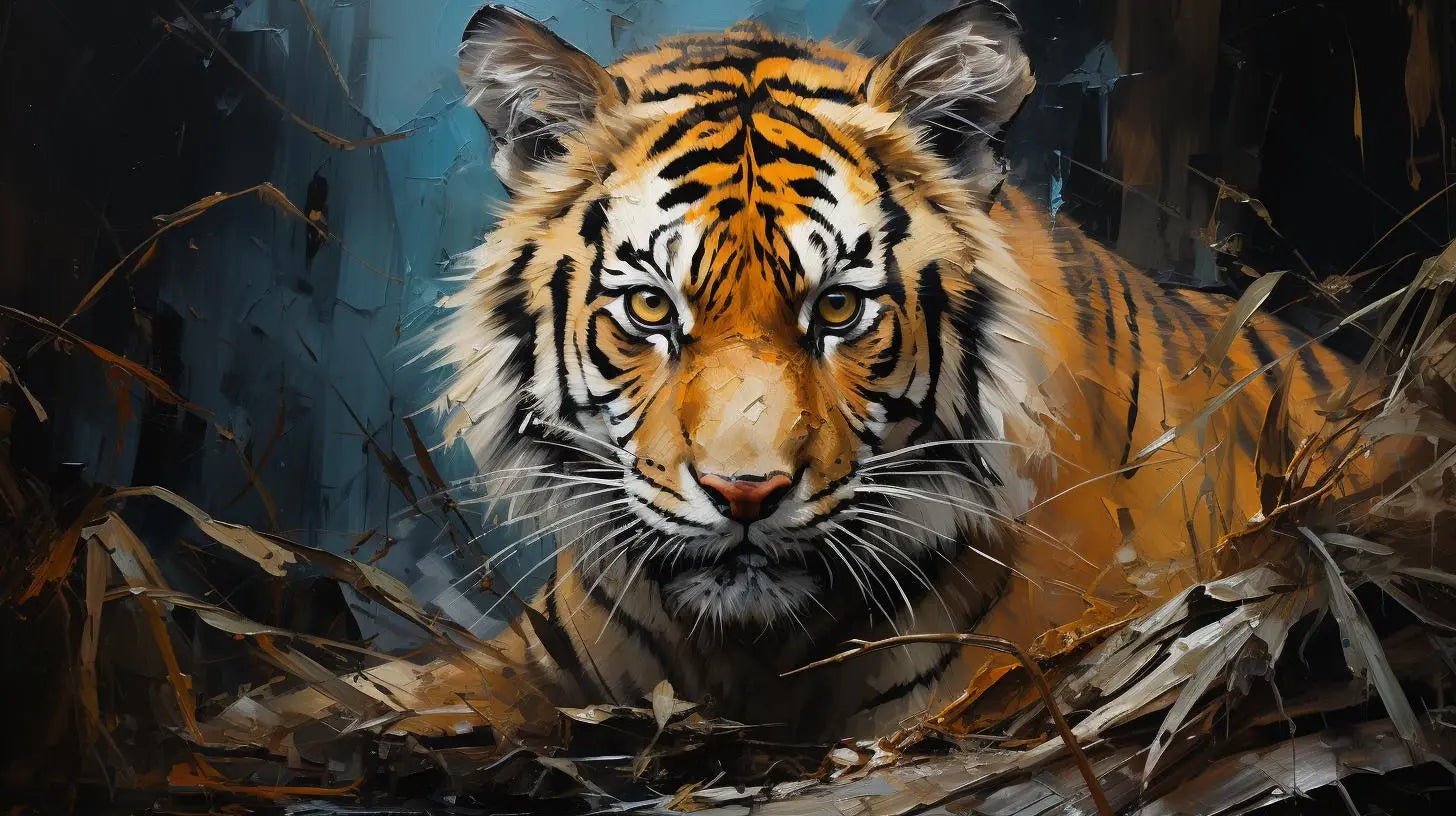 Tiger's Strength Displayed Metal Print - Roclla Media Art