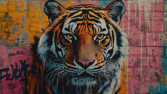 Urban Tiger Art Collection | Graffiti-Style Wall Art Print