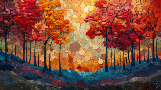 Autumnal Mosaic Canopy Colourful Prints HD Metal Prints